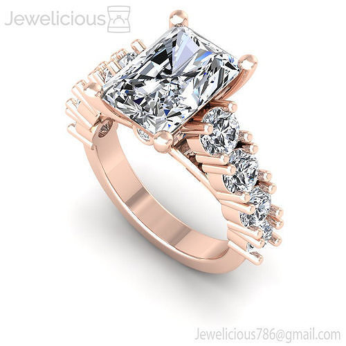 Jewelicious-899-Ring emerald cut engagement ring in rose gold