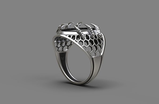 Dragon claws ring 3D print model