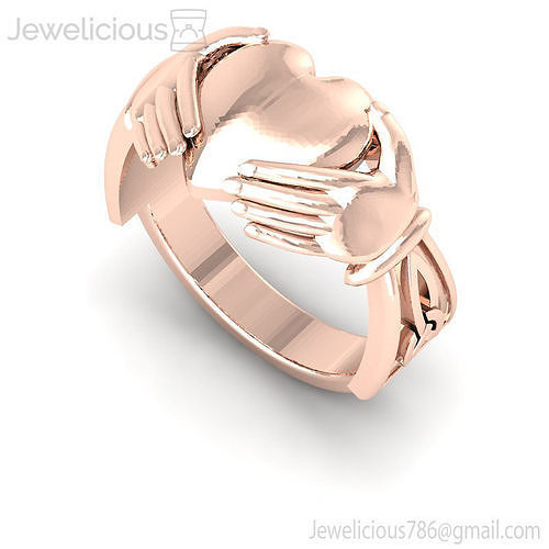 Jewelicious-811-Ring rose gold claddagh heart ring