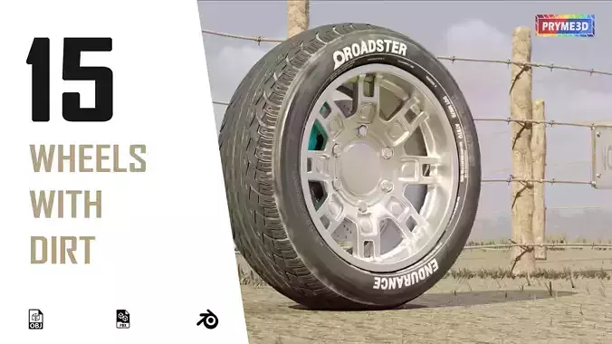 dusty modern sport car low 3d wheels