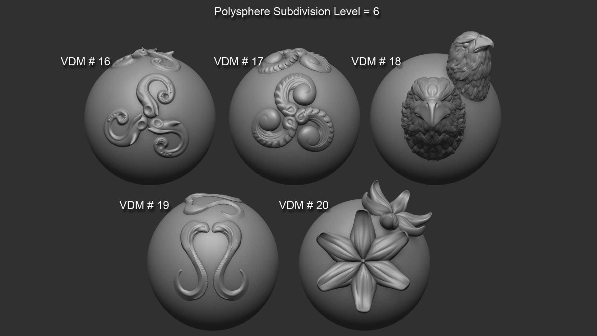 Zbrush VDM Ornaments Mandalas and Mascaron Brush 3D model CGTrader