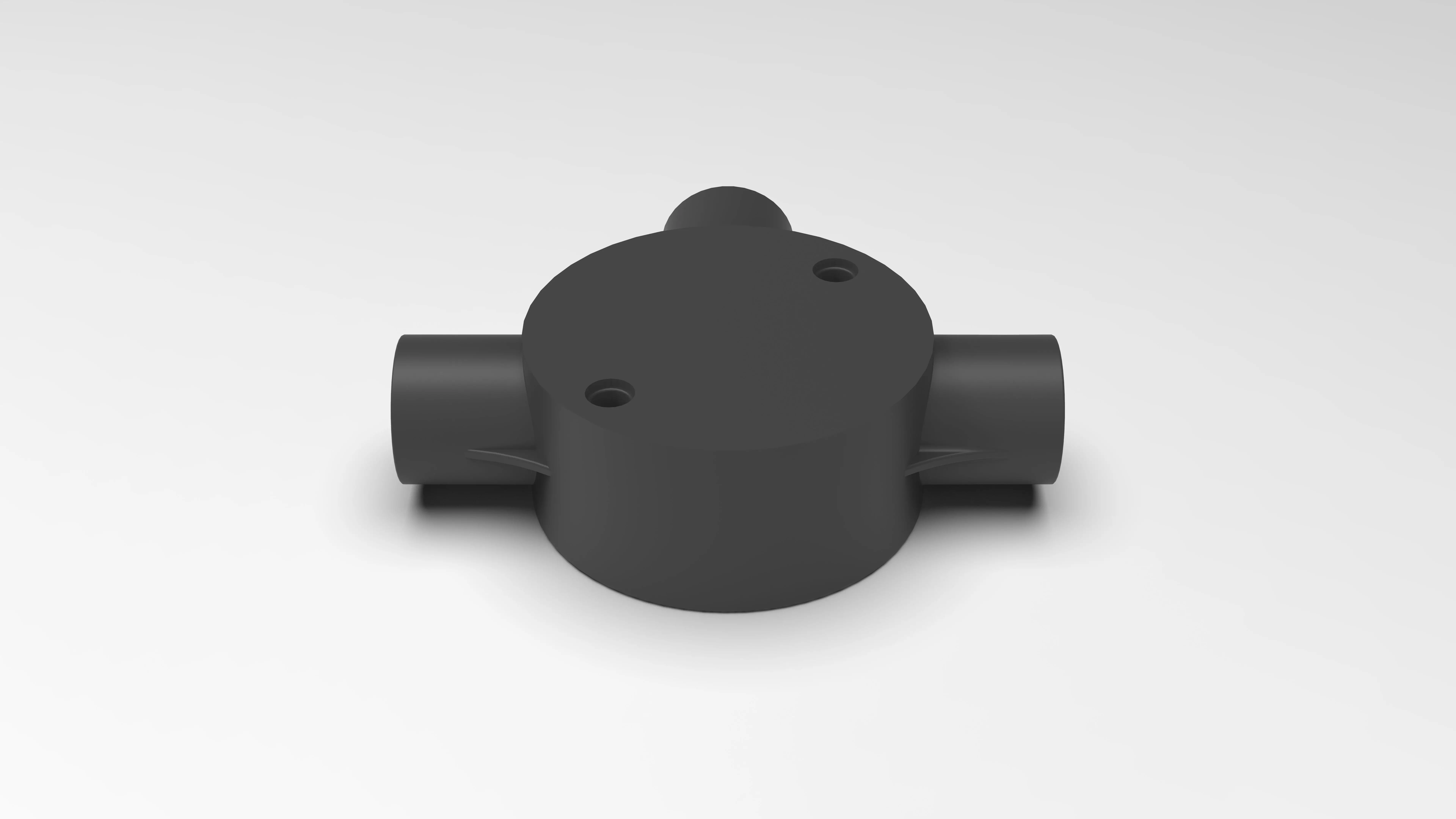 20mm-3-way-Junction-Box plastic pipe fitting 3D print model