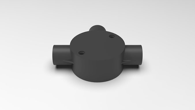 20mm-3-way-Junction-Box plastic pipe fitting 3D print model