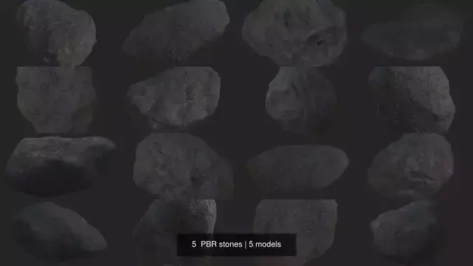 5 PBR stones rock