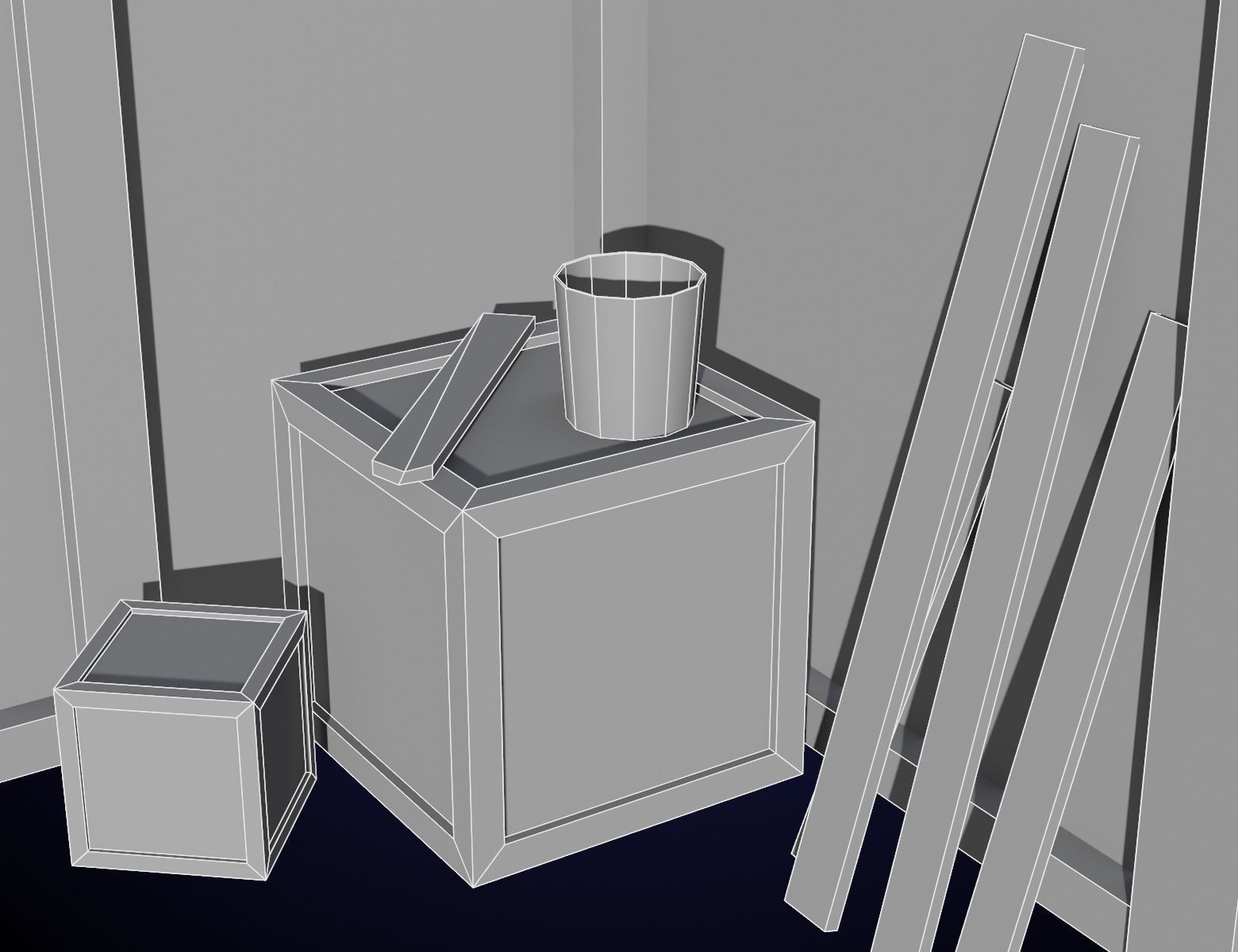 Medieval House Low-poly 3D model_11