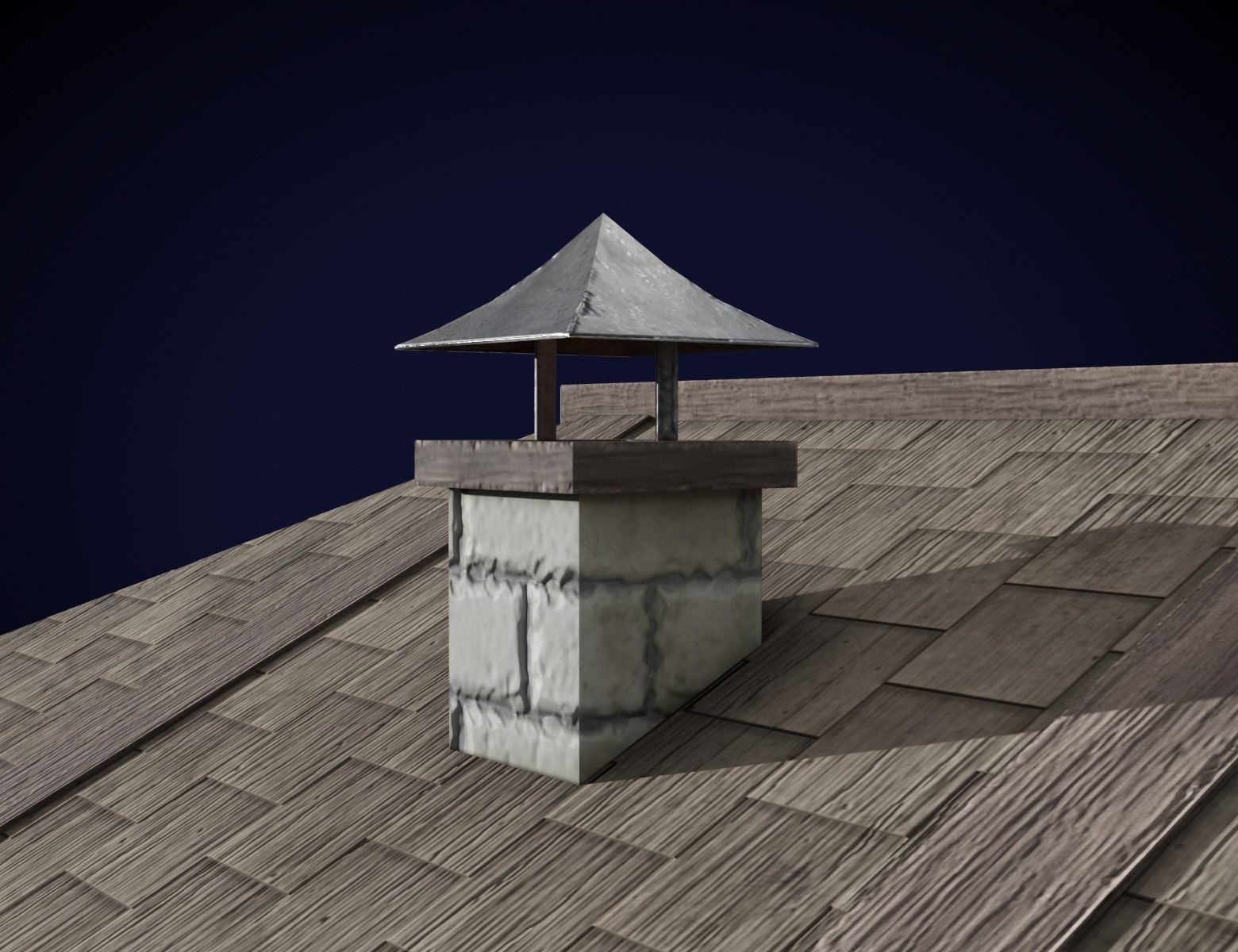 Medieval House Low-poly 3D model_6