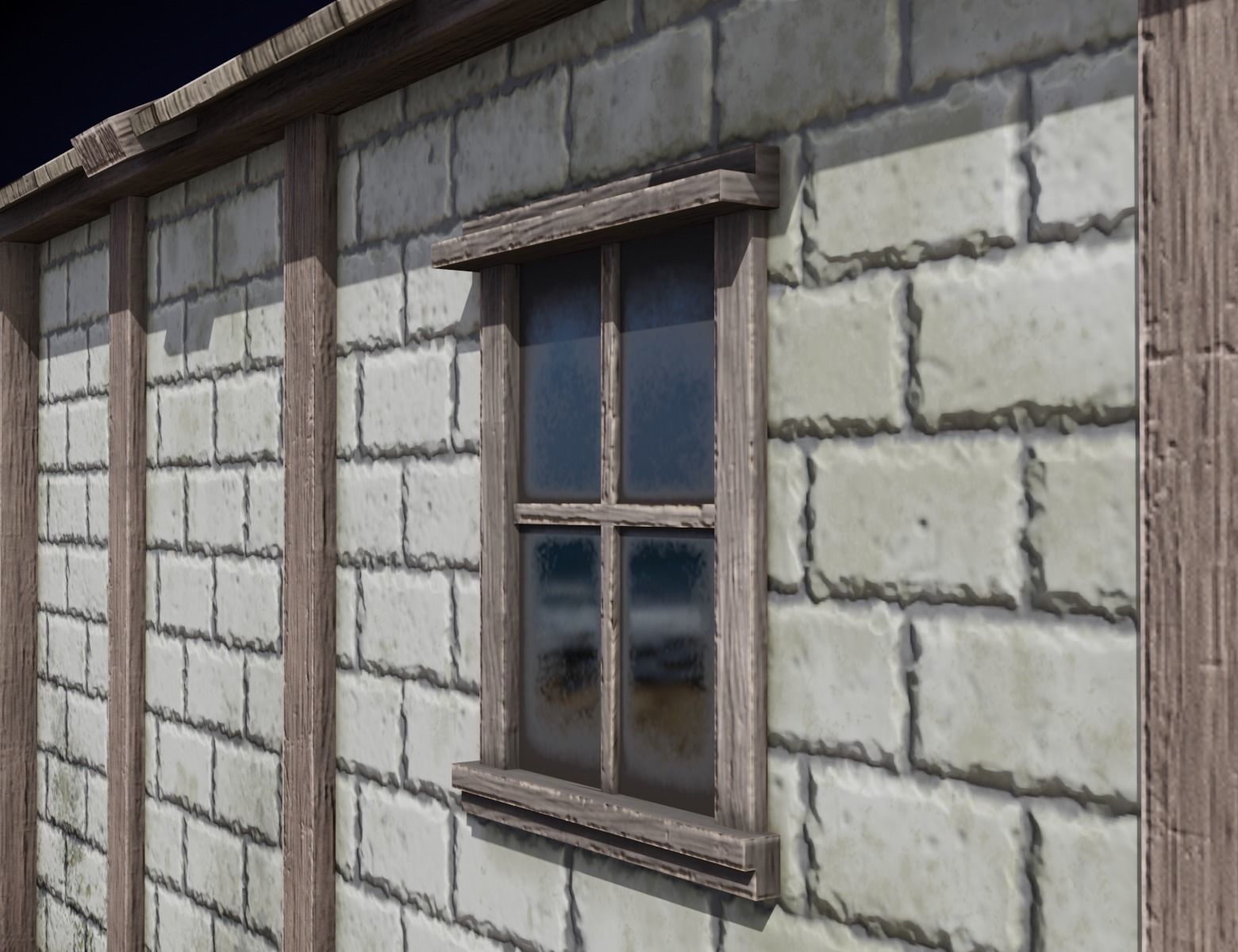 Medieval House Low-poly 3D model_5