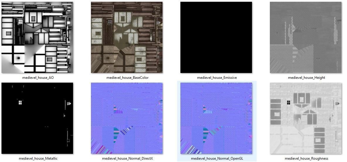 Medieval House Low-poly 3D model_14