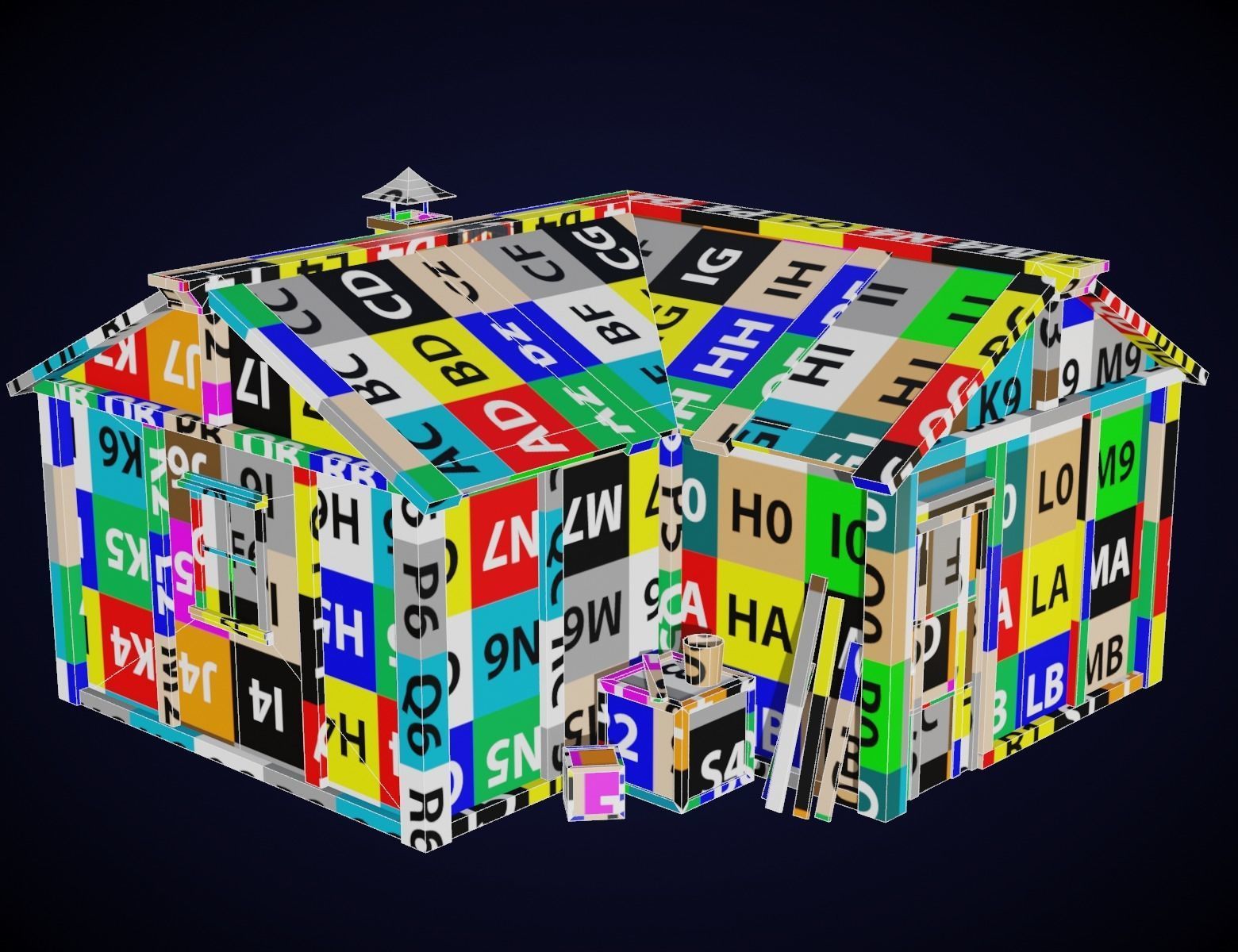 Medieval House Low-poly 3D model_13