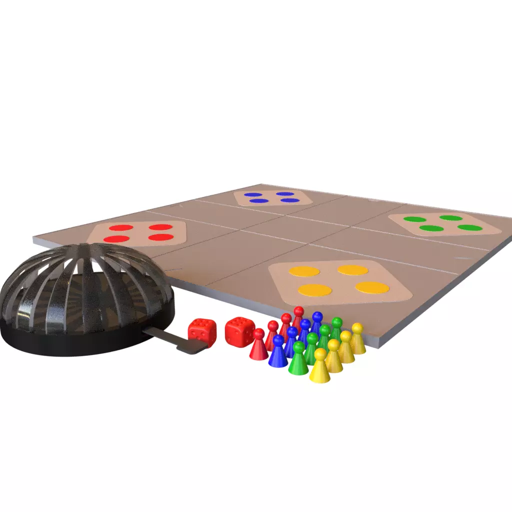 Ludo Board Game with Dice Dome Free 3D print model