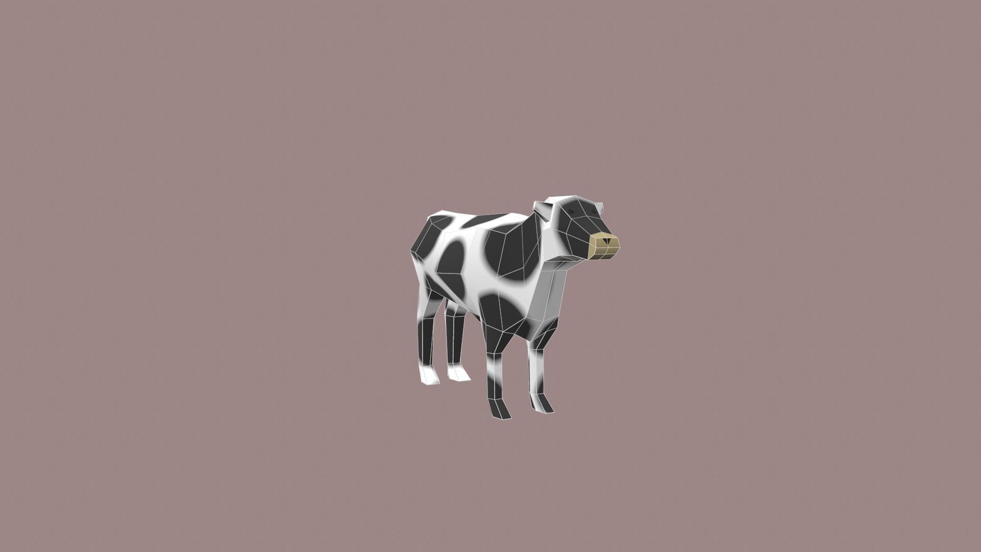 Cow Cartoon Low-poly 3D model_1