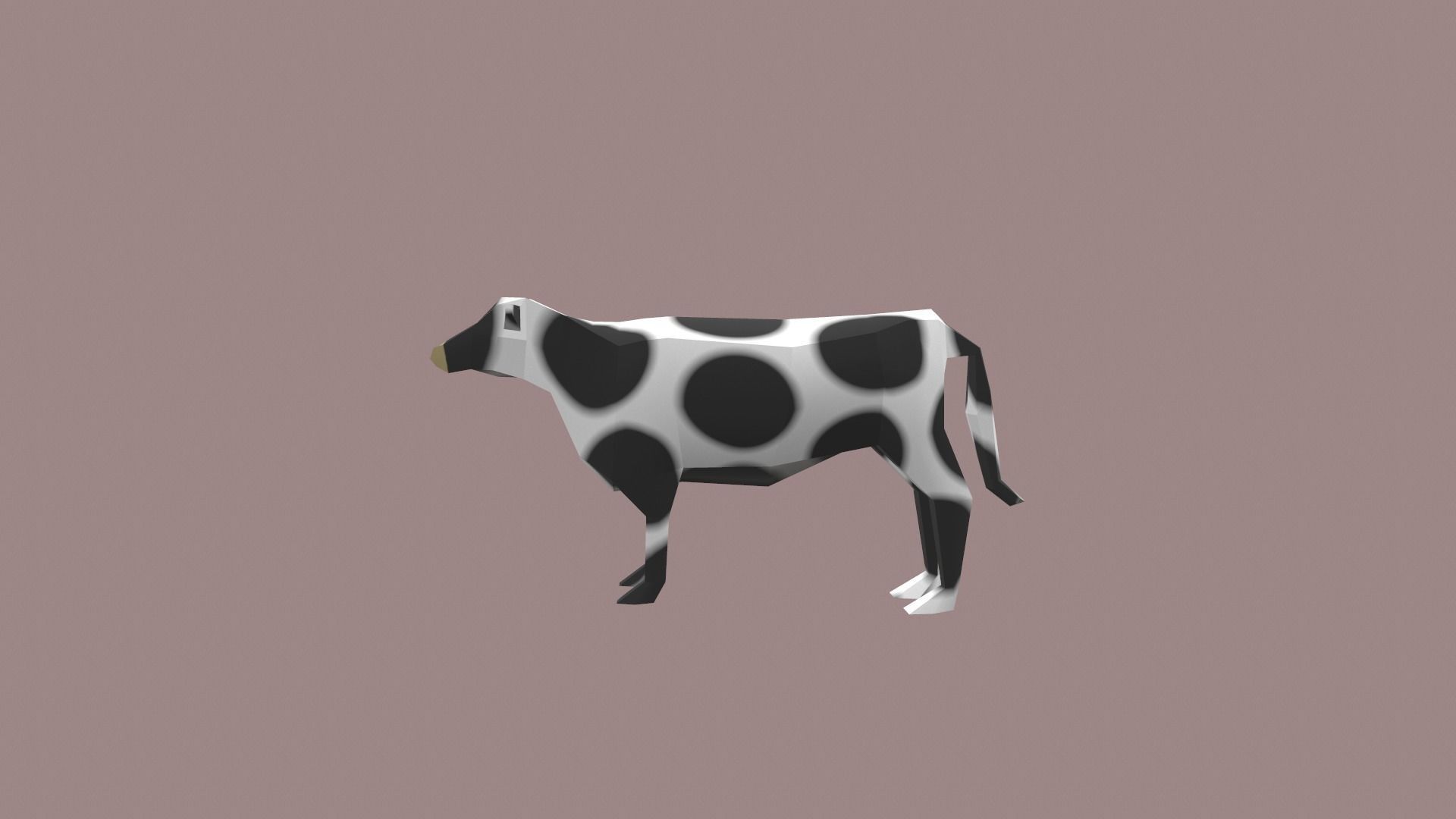 Cow Cartoon Low-poly 3D model_6