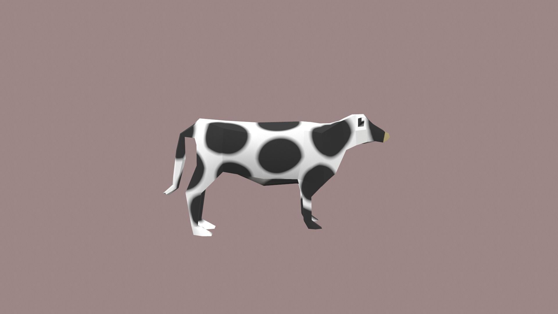 Cow Cartoon Low-poly 3D model_2