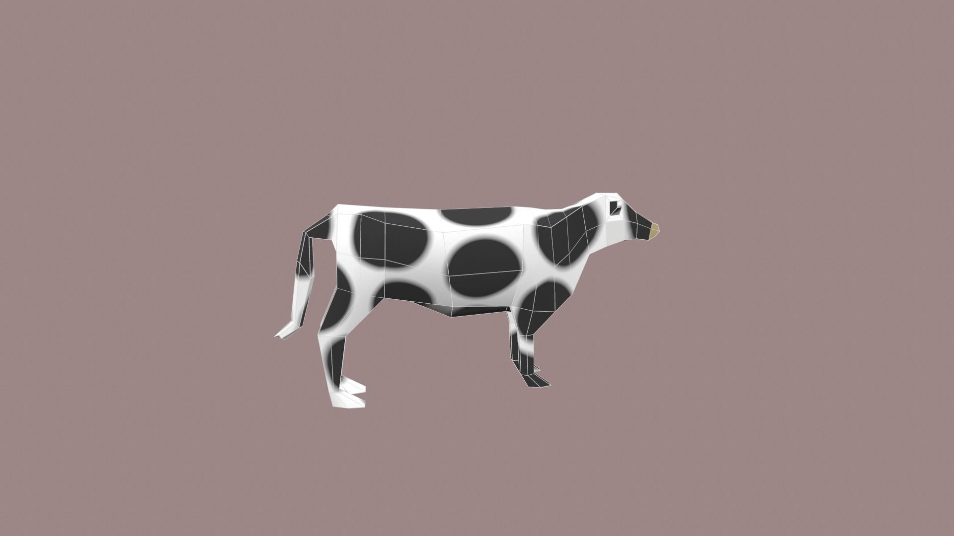 Cow Cartoon Low-poly 3D model_8