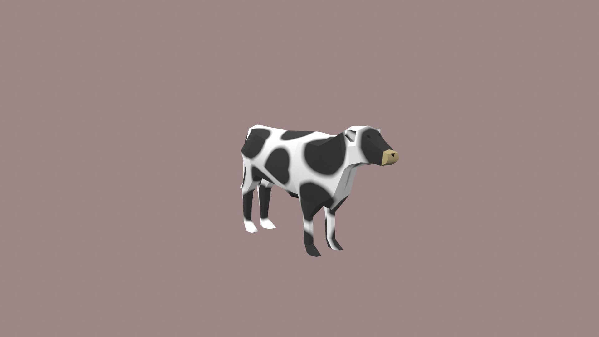 Cow Cartoon Low-poly 3D model_3