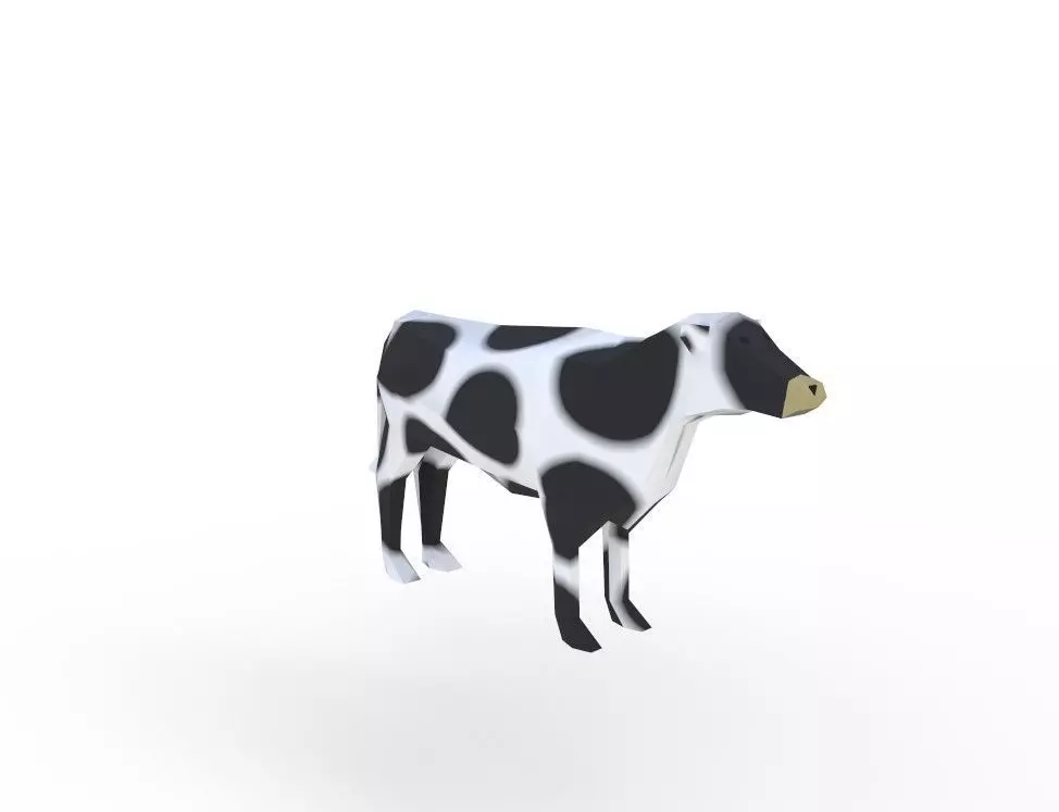 Cow Cartoon Low-poly 3D model_0