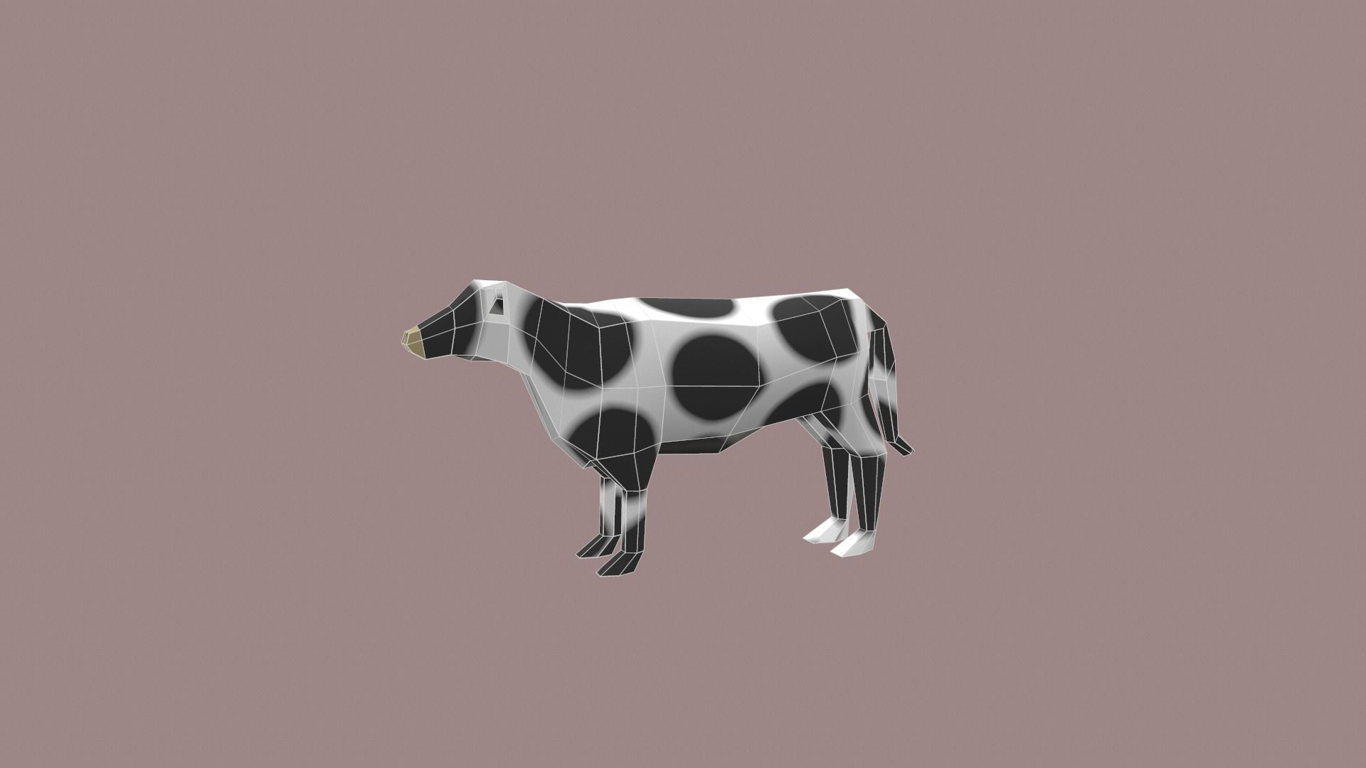 Cow Cartoon Low-poly 3D model_9