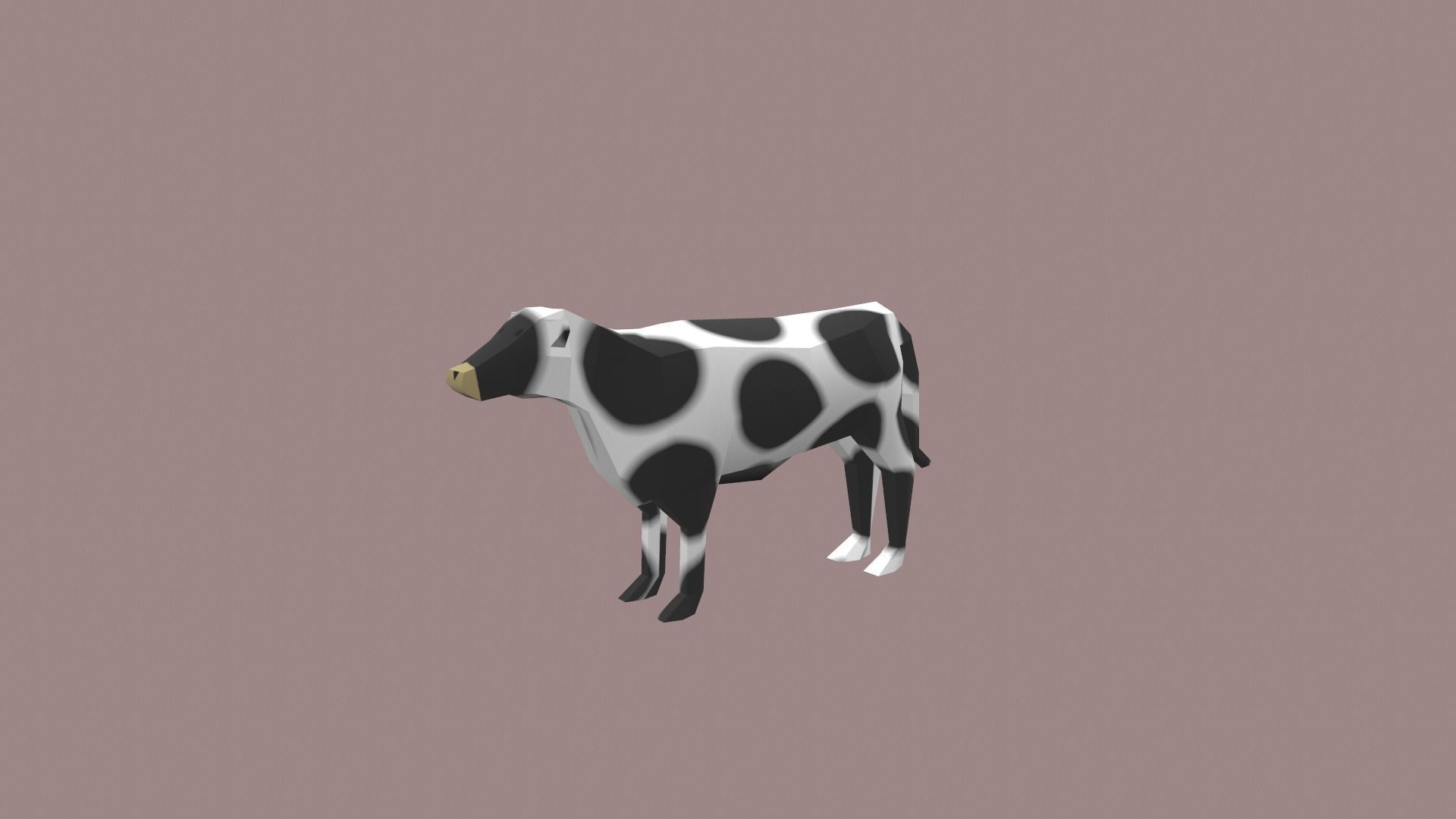 Cow Cartoon Low-poly 3D model_5