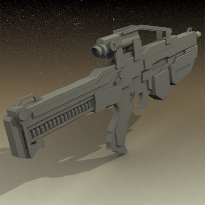 Mercenary soldier with rifle 3D model_16