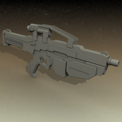 Mercenary soldier with rifle 3D model_15