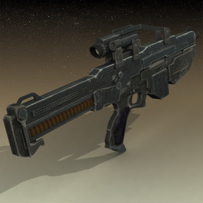 Mercenary soldier with rifle 3D model_13