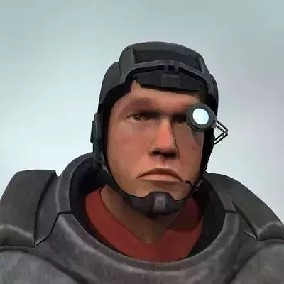 Mercenary soldier with rifle 3D model