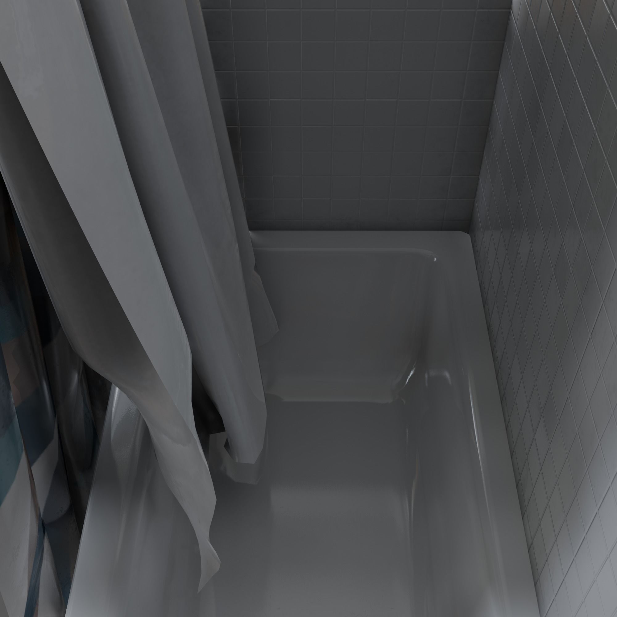 Bathtub with Shower Free low-poly 3D model_9