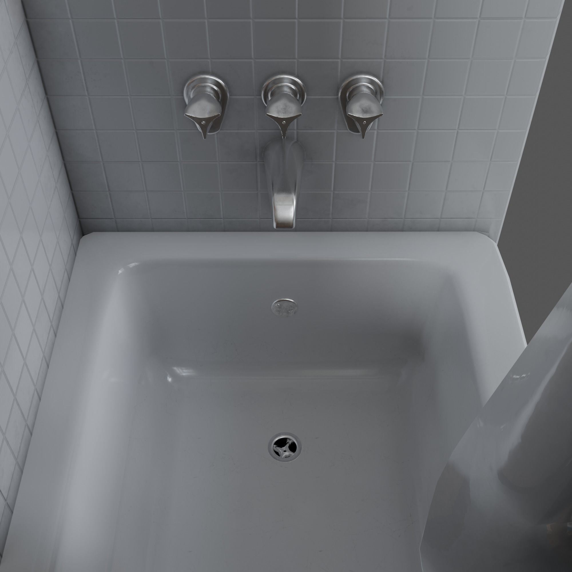 Bathtub with Shower Free low-poly 3D model_7