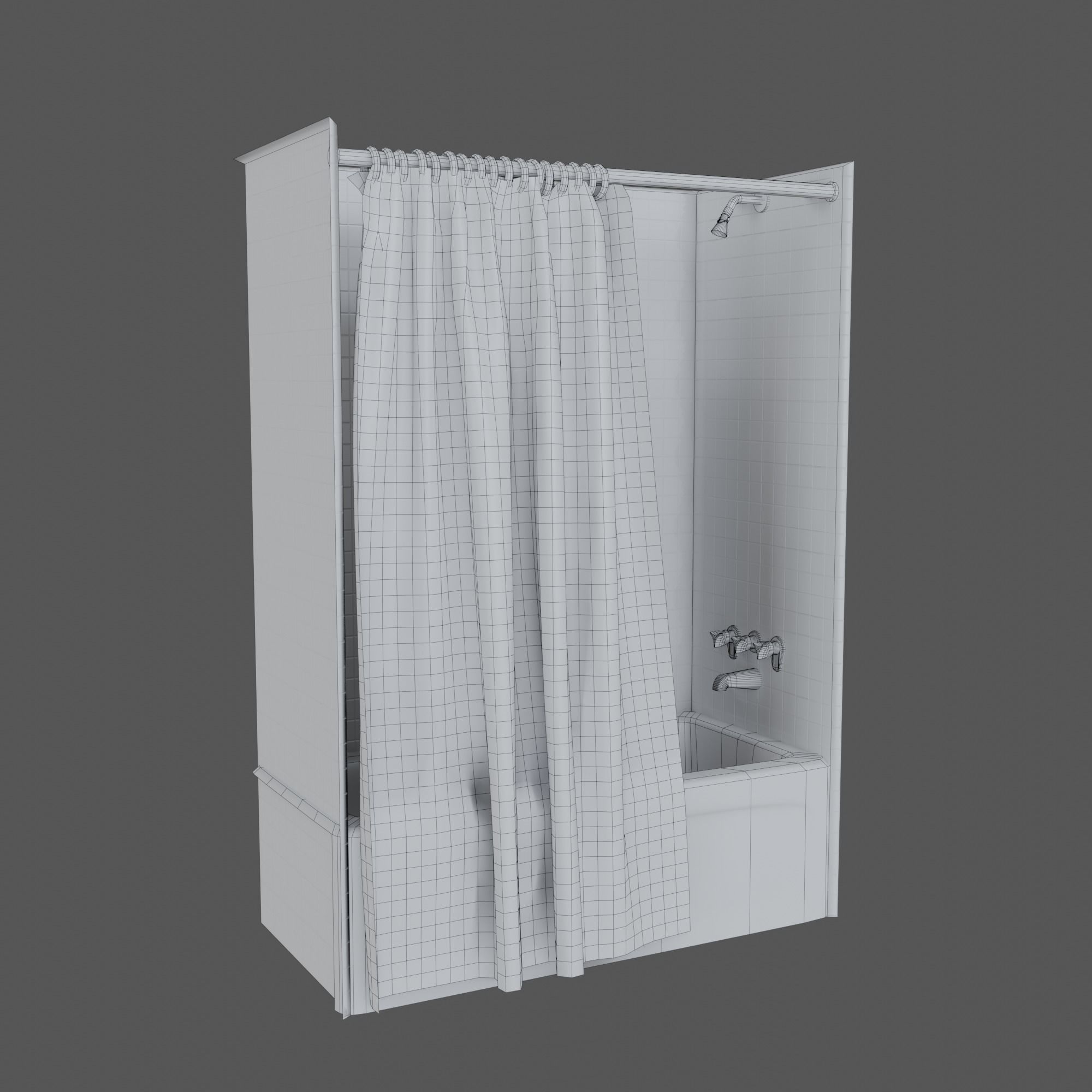 Bathtub with Shower Free low-poly 3D model_6