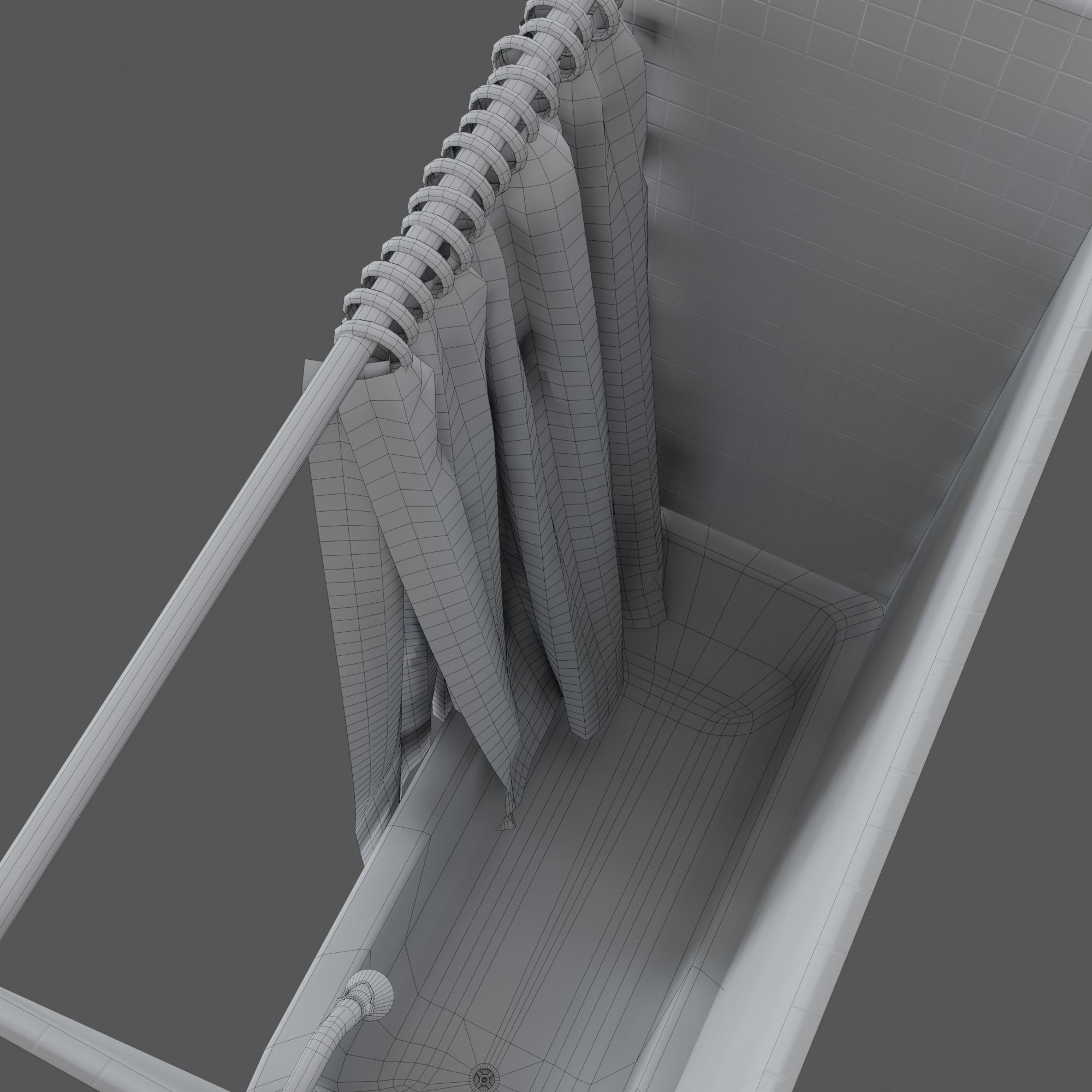 Bathtub with Shower Free low-poly 3D model_14