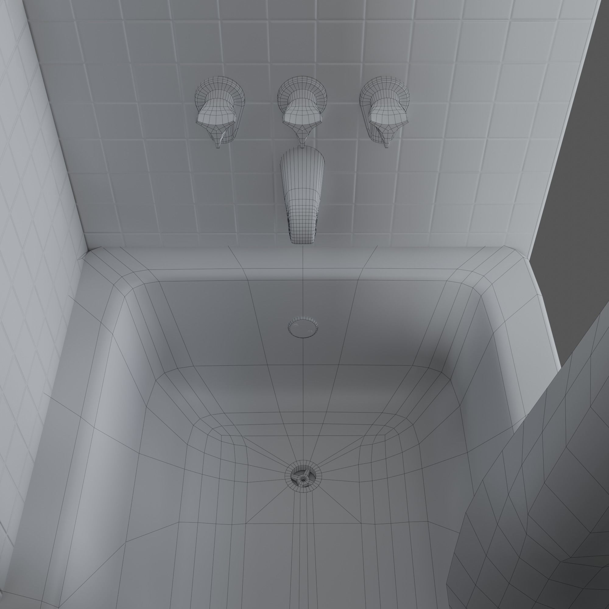 Bathtub with Shower Free low-poly 3D model_8