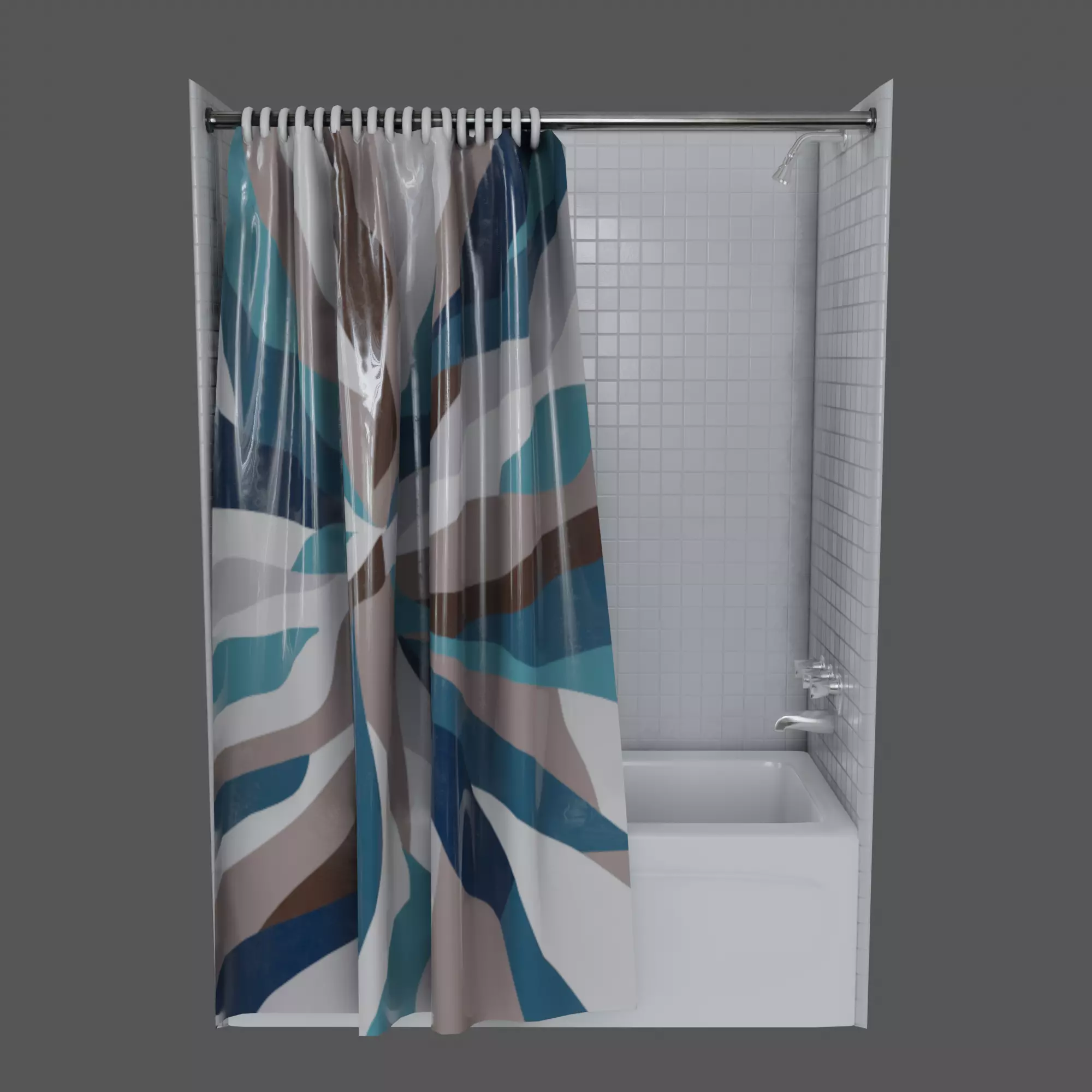 Bathtub with Shower Free low-poly 3D model_0
