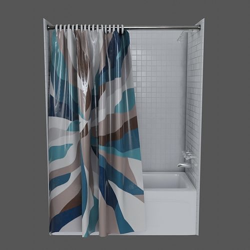 Bathtub with Shower Free low-poly 3D model