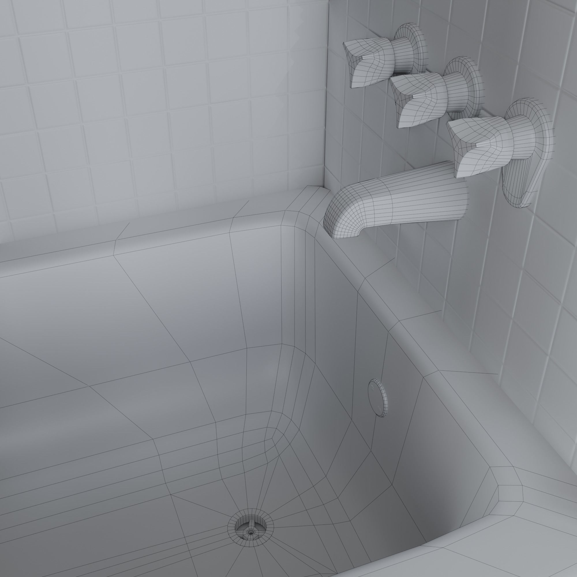 Bathtub with Shower Free low-poly 3D model_16