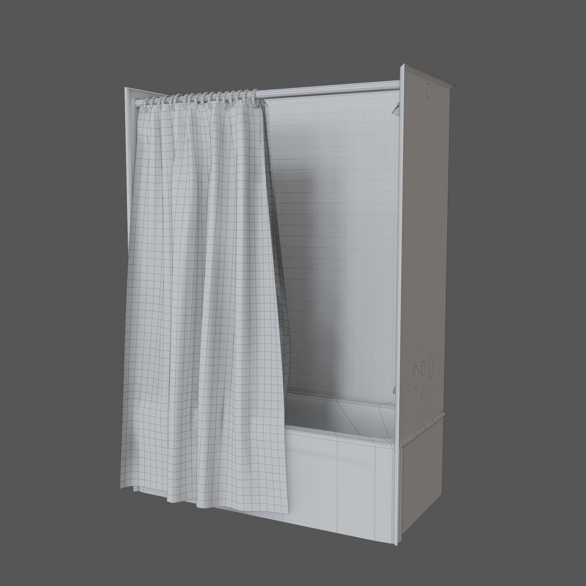 Bathtub with Shower Free low-poly 3D model_4