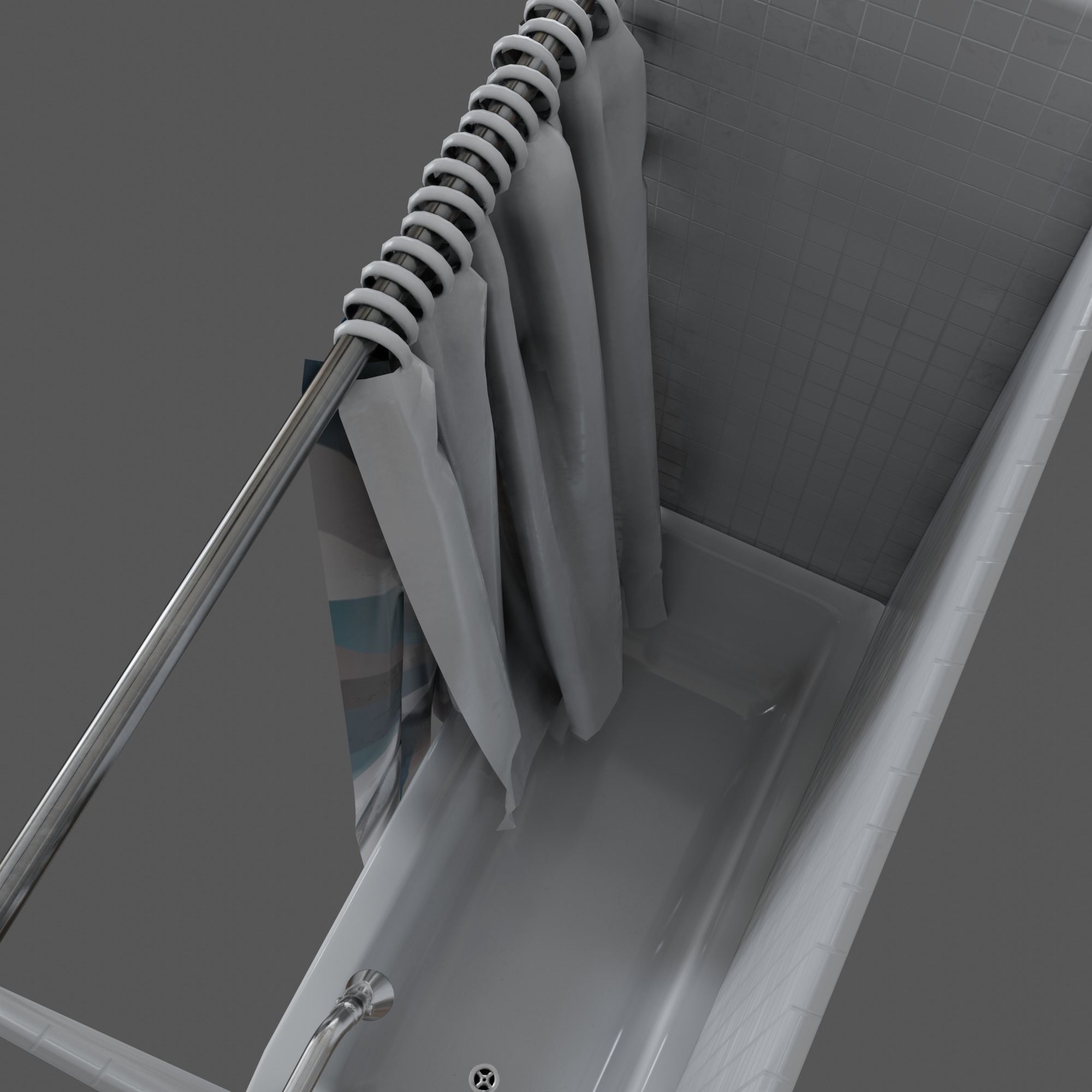 Bathtub with Shower Free low-poly 3D model_13