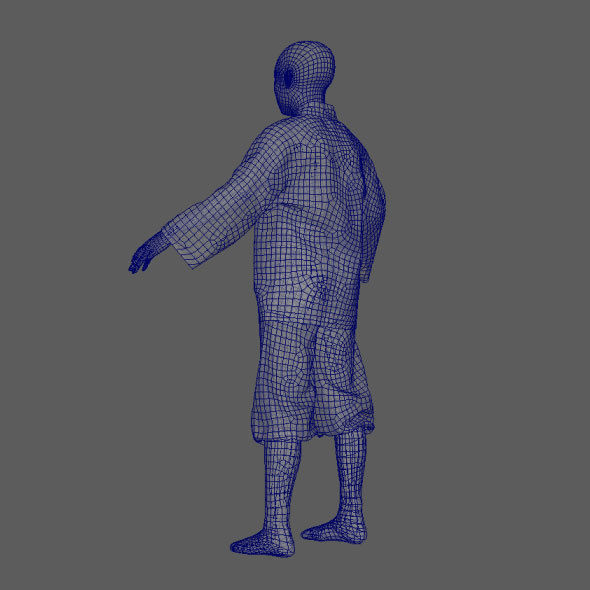 Monk with Clothes 3D model_11