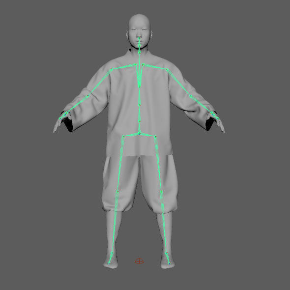 Monk with Clothes 3D model_4