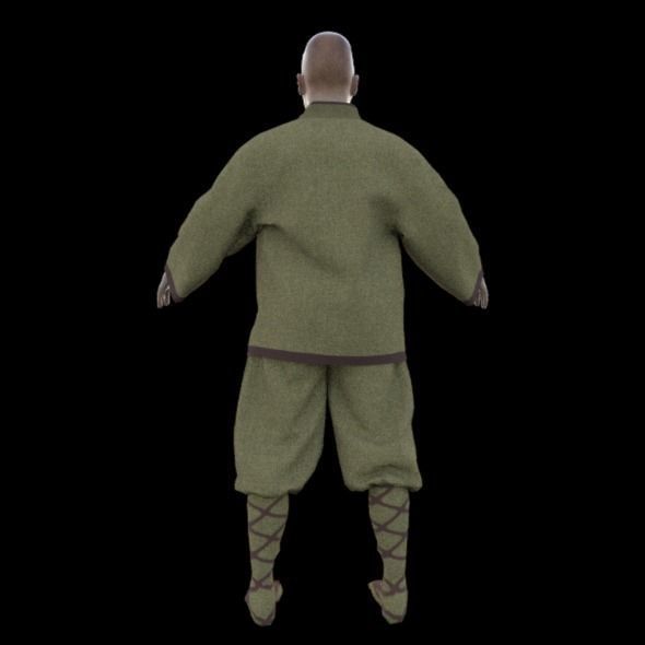 Monk with Clothes 3D model_3