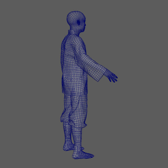 Monk with Clothes 3D model_12