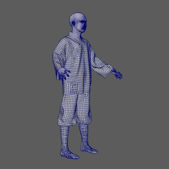 Monk with Clothes 3D model_9