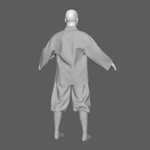 Monk with Clothes 3D model_16