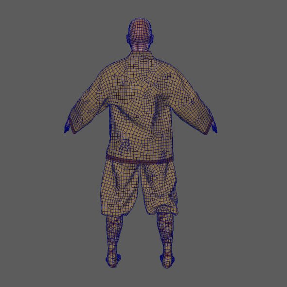 Monk with Clothes 3D model_8