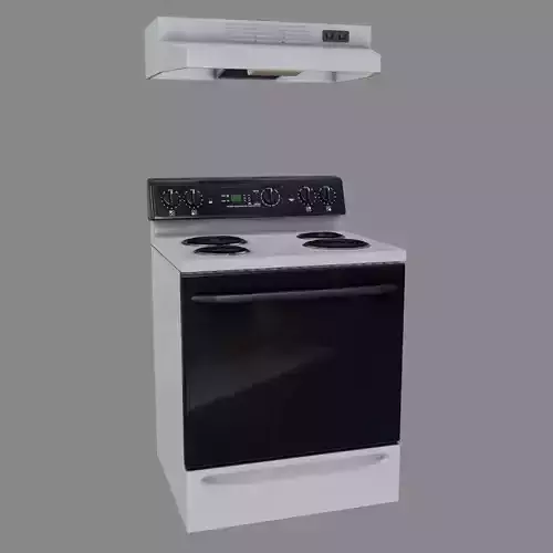 Stove with Hood Free low-poly 3D model