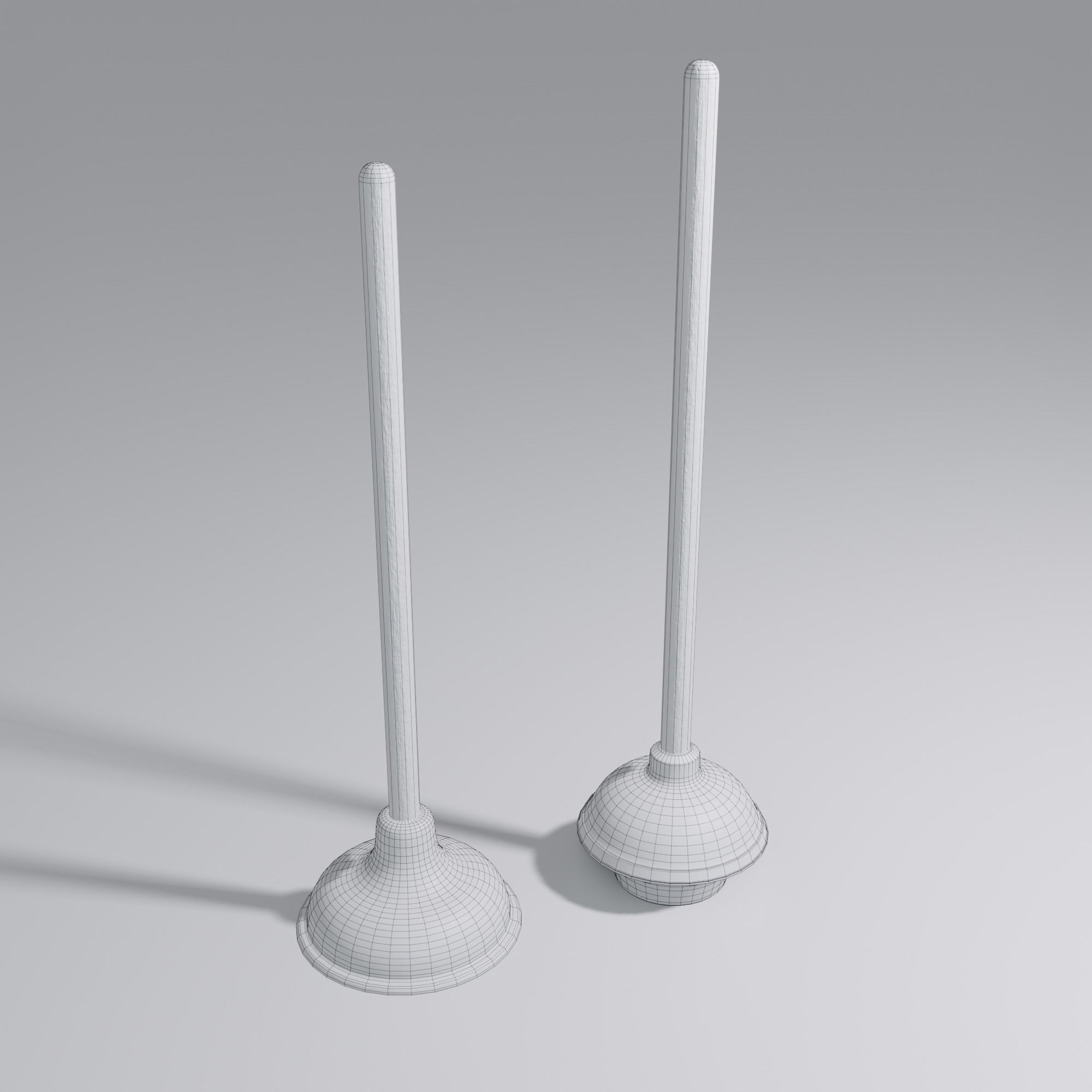 Sink and Toilet Plungers Free low-poly 3D model_25