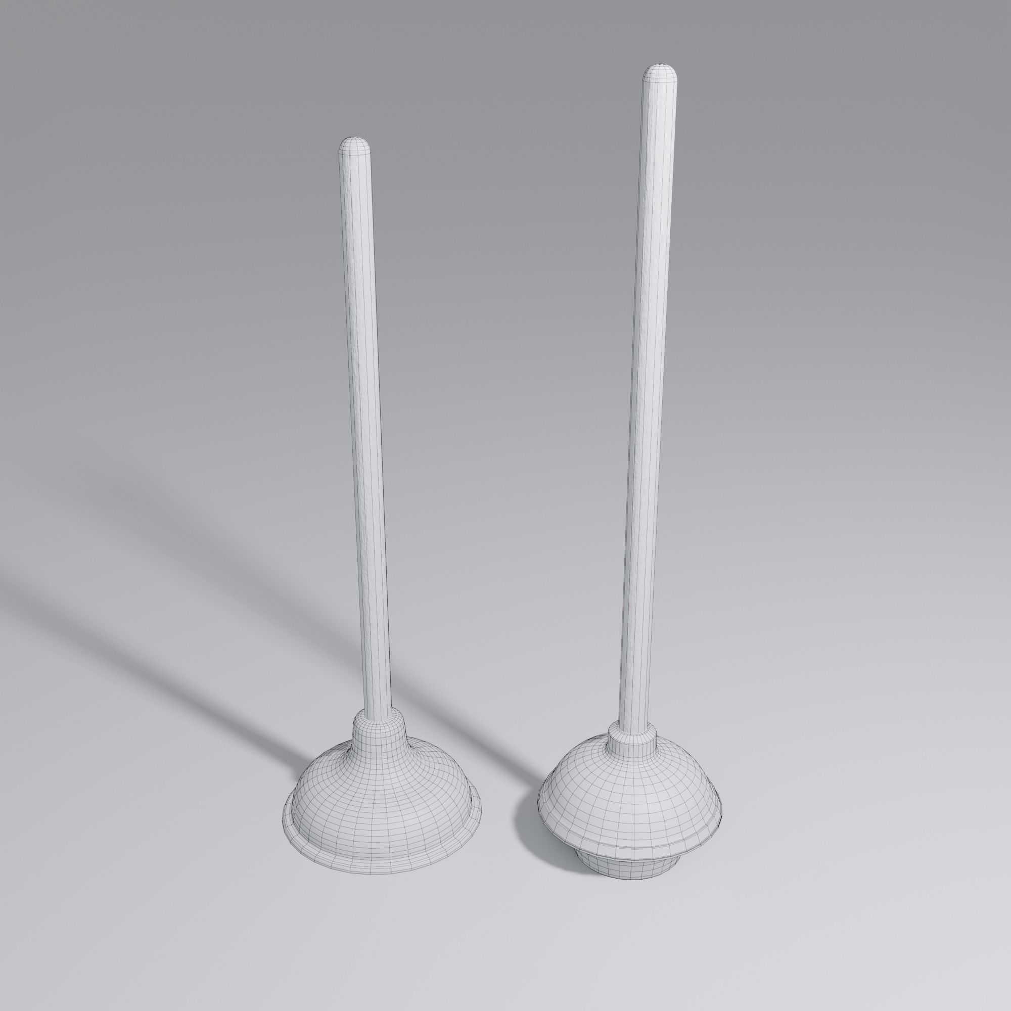 Sink and Toilet Plungers Free low-poly 3D model_26