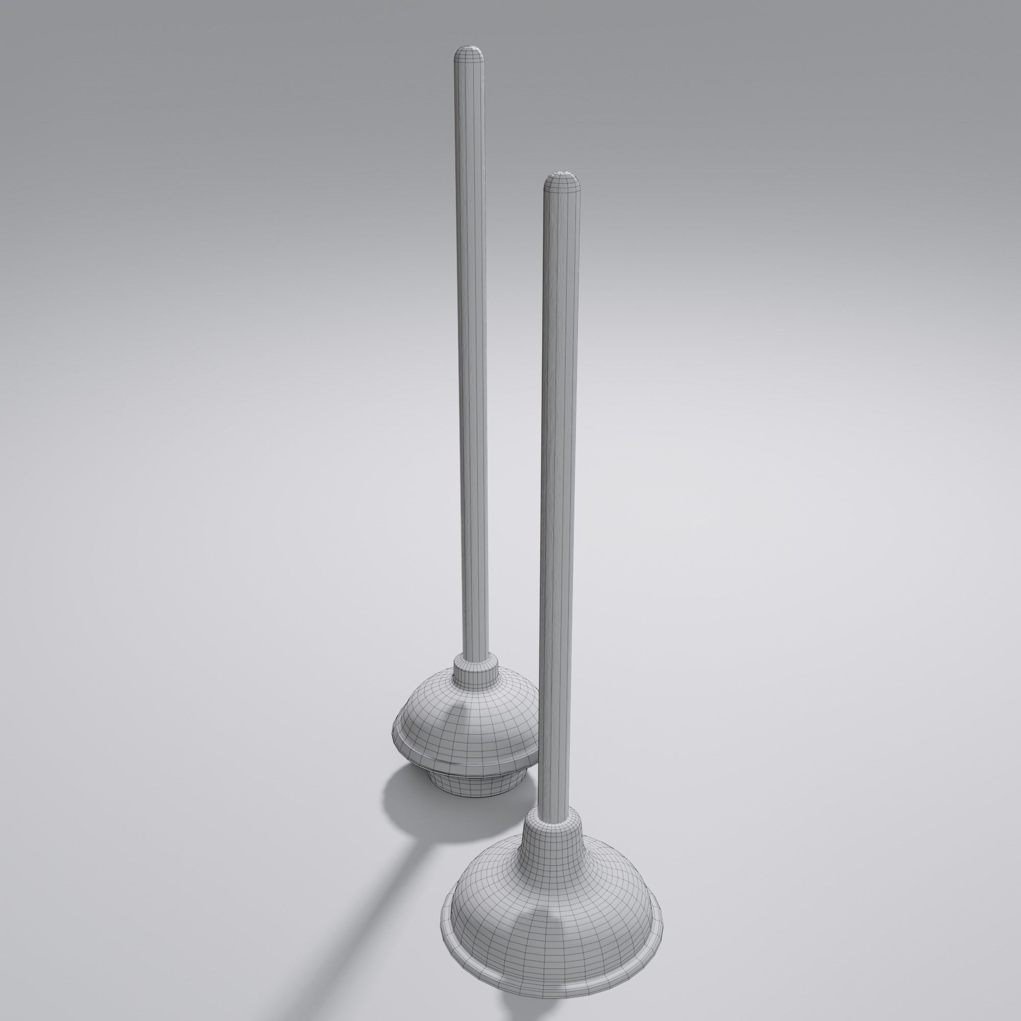 Sink and Toilet Plungers Free low-poly 3D model_34