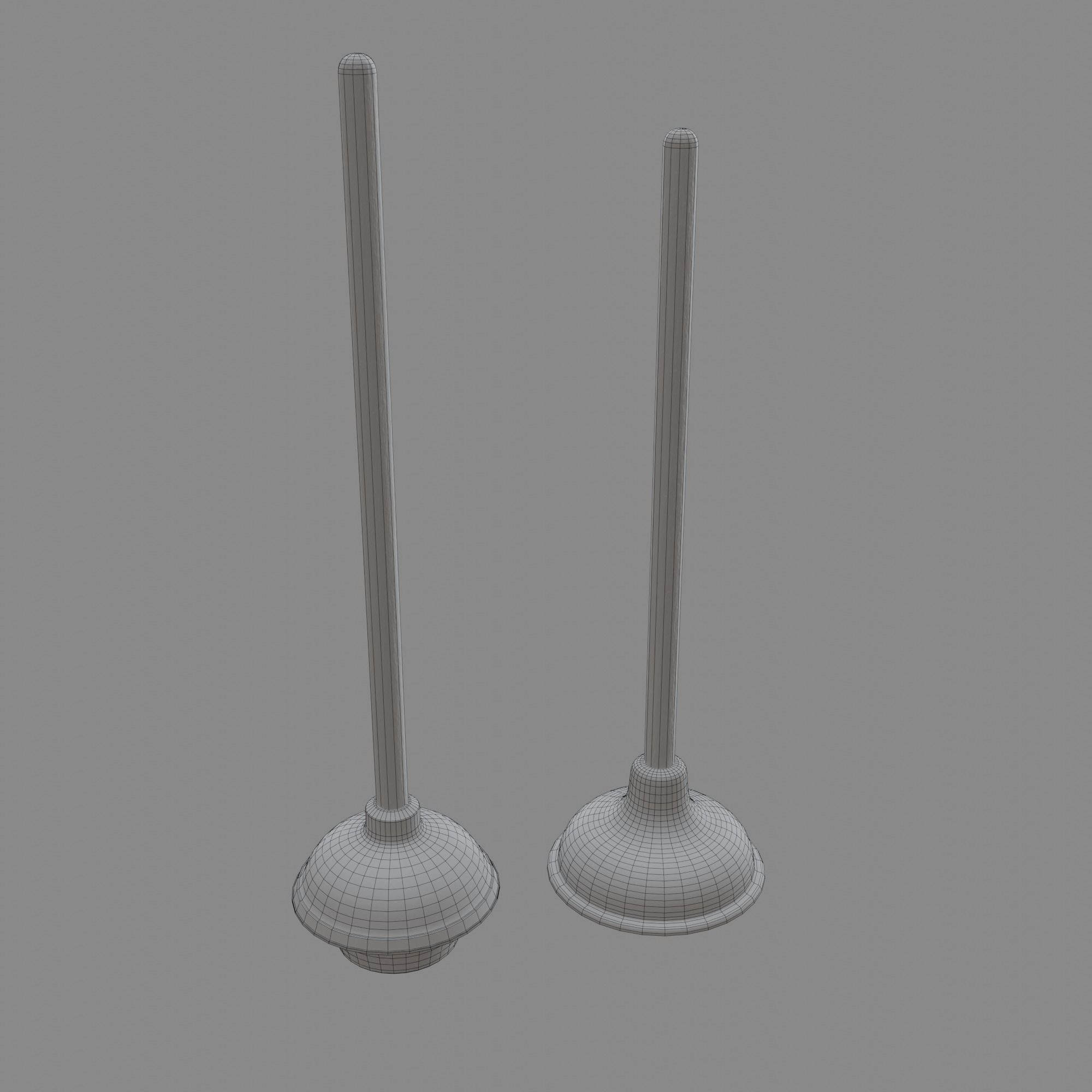 Sink and Toilet Plungers Free low-poly 3D model_6