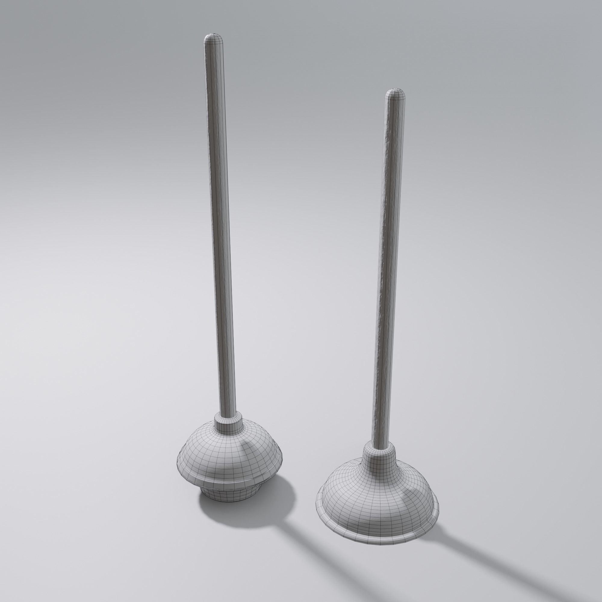 Sink and Toilet Plungers Free low-poly 3D model_32