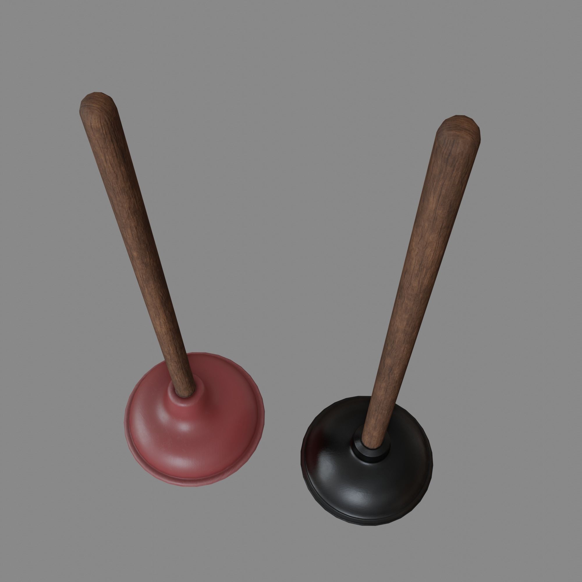 Sink and Toilet Plungers Free low-poly 3D model_9
